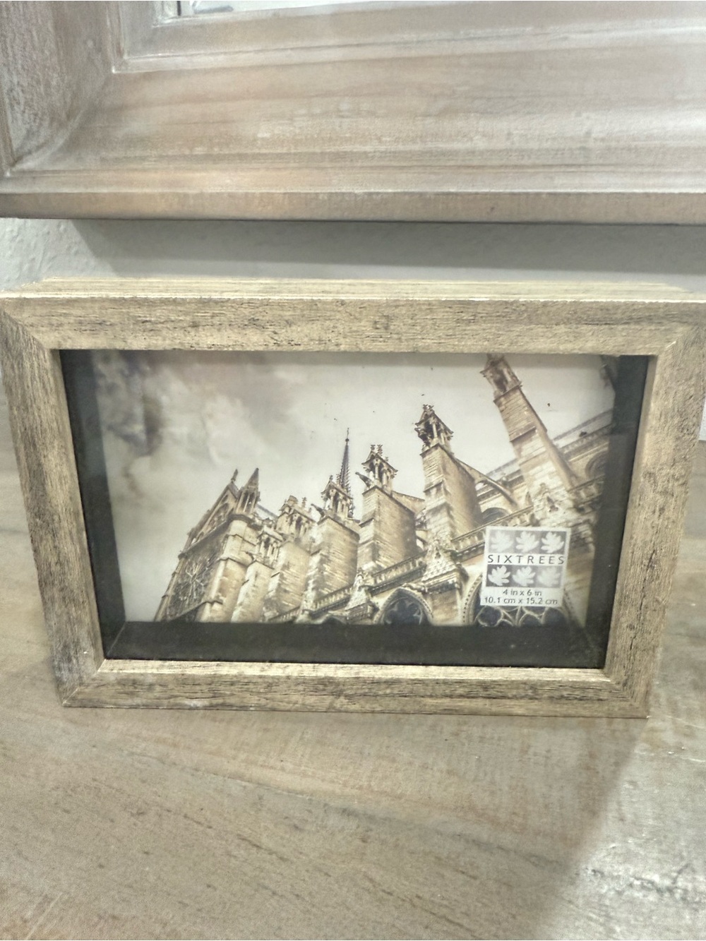 Six Trees Rustic Wood Photo Frame in Light Beige